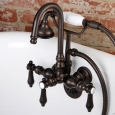 Bathtub Wall-Mount Claw Foot Tub Filler with Handshower in Oil Rubbed Bronze