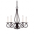 Oxford Five-light English Bronze Chandelier