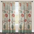 Laural Home Coral Seaside Maritime Sheer Curtain Panel (Single Panel)