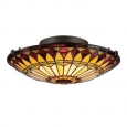 Quoizel West End Tiffany-style 2-light Vintage Bronze Flush Mount