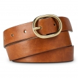 Merona Women's Solid Belt with Gold Buckle - Brown XL