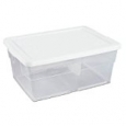 Sterilite? 16 Quart Basic Clear Storage Box with White Lid