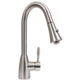 Dyconn Faucet Platinum Series Gila - Contemporary/Modern Brushed Nickel Pull Out Kitchen Faucet