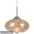 'Pulsar' Curved Glass 1-light Mini Swivel Point Pendant