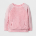 Toddler Girls' Sherpa and Velour Pullover - Cat & Jack Restful Pink 4T