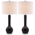 Safavieh Lighting 30.5-inch Mae Long Neck Ceramic Black Table Lamps (Set of 2)