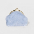 Women's Faux Fur Coin Purse - A New Day White Hyacyinth