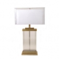 Park Lane Rectangular Metal and Crystal Lamp - Gold - 256G