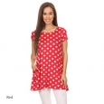 Women's Polka Dot Short Sleeve Tunic