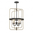 Savoy House Kearney Black and Brass Metal 4-light Foyer Pendant