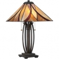 Quoizel Asheville Tiffany-style Scrollwork Valiant Bronze Finish Table Lamp