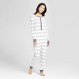 Women's Rugby Striped Unionsuit Pajama Set - Wondershop Gray Xs