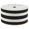 Offray Woven Ribbon - 1 1/2 x 9ft - Black Mono Stripe