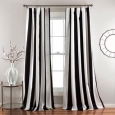 Lush Decor Wilbur Blackout Window Curtain Panel Pair in Black (As Is Item)