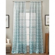 Brookfield Blue Floral Sheer 84-inch Curtain Panel