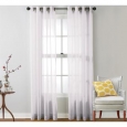 HLC.ME Sheer Voile Grommet Top Curtain Panel Pair 90