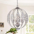 Comelia Antique Silver 13-Inch 3-light Leaf Pendant