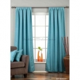 Turquoise Tab Top Matka Raw Silk Curtain / Drape / Panel - Piece