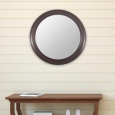 Bronze Woodgrain Round Mirror