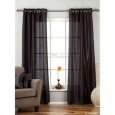 Black Ring / Grommet Top Textured Curtain / Drape / Panel - 84