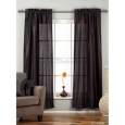 Black Rod Pocket Textured Curtain / Drape / Panel - 84