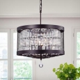 Hawkins Rustic Iron Crystal Mesh 4-light Pendant