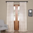 Exclusive Fabrics Suez Embroidered Faux Linen Sheer Curtain Panel