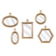 Rylan Wall Mirrors - Assortment 5 - Gold - Benzara - N/A