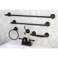 Modern Oil Rubbed Bronze Metal Faucet Towel Rack Bathroom Faucet & Bathroom Accessory Set