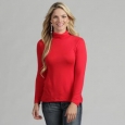 24/7 Comfort Apparel Women's Basic Top Turtleneck T Shirt