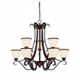 Savoy House Willoughby 9-light English Bronze Metal/Glass Chandelier