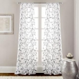 Amraupur Overseas Leaf Swirl Embroidered Curtain Panel Pair - 37 x 84