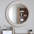 Silvertone Round Link Wall Mirror