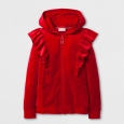 Girls' Ruffle Hoodie - Cat & Jack Red XL