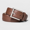 Men's Faux Leather Laser Cut Belt - Goodfellow & Co - Brown M