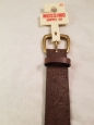 Mossimo Belt Xs Brown Bonded Leather Punched Floral Pattern 26" - 30"