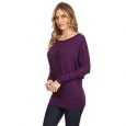 Women's Solid Dolman Sleeve Tunic