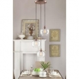 Uptown 3-light Clear Globe Cluster Copper Pendant