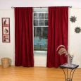 Burgundy Rod Pocket Velvet Curtain / Drape / Panel - Piece