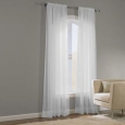 Basic Elegance Rod Pocket Voile Curtain Panel Pair
