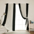 Aurora Home Vertical Colorblock Faux Silk Blackout Curtain Panel - 52 x 84