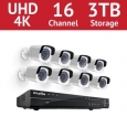 LaView 16 Channel UHD 4K IP NVR with (8) 4MP Bullet Cameras and a 3TB HDD