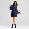 Women's Lace Bell-sleeve Dress - Xhilaration (juniors') Navy S