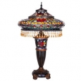 Multicolor Stained Glass and Resin 27.5-inch High Parisian Double-lit Table Lamp