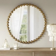 Madison Park Signature Marlowe Gold Metal Frame Round Decor Mirror