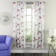 Butterflies Semi-sheer 63-inch Tailored Window Curtain Panel