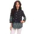 MOA Collection Women's Ornate V-neck Tunic