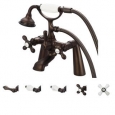 Water Creation Vintage Oil-rubbed Bronze 7-inch Deck Mount Tub Faucet and Hand Shower Set