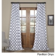 Exclusive Fabrics Pavillion Onyx Flocked Faux Silk Curtain