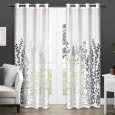 Wilshire Burnout Sheer Grommet Top Curtain Panel Pair 84-inch in White(As Is Item)